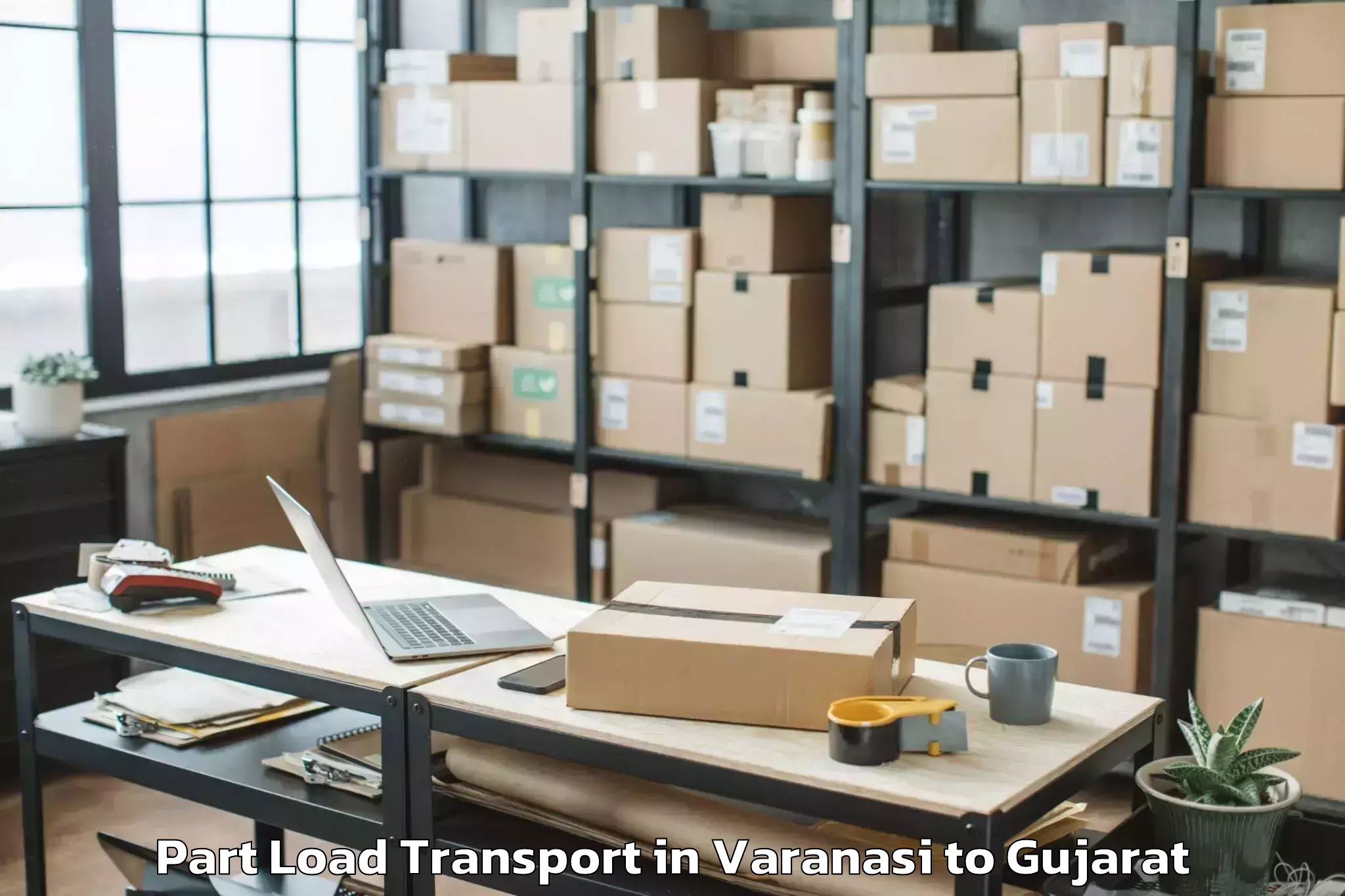 Professional Varanasi to Nirma University Ahmedabad Part Load Transport